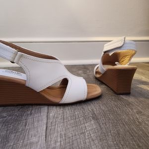 CLARKS white sandals